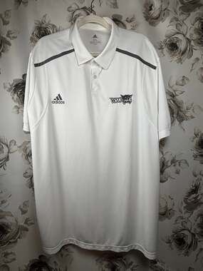 Men's Adidas White WSU golf polo size 3XL